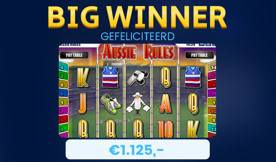 This week a Big Win on the slot Aussie Rules
