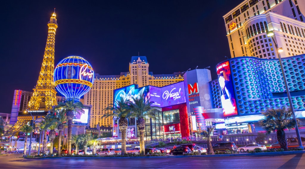 The Strip at night in Las Vegas