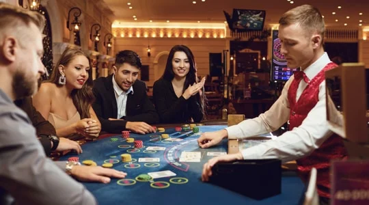 The croupier plays his hand