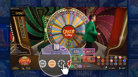 Choose the height of the bet