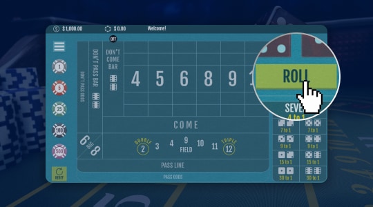 Click on the roll button