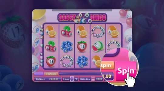 Click on the spin button