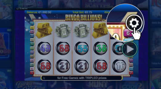 Determine your bet per spin