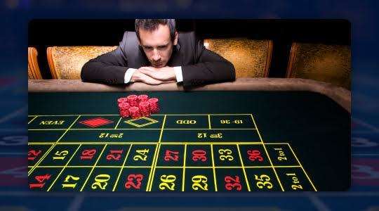 Thinking man at roulette table