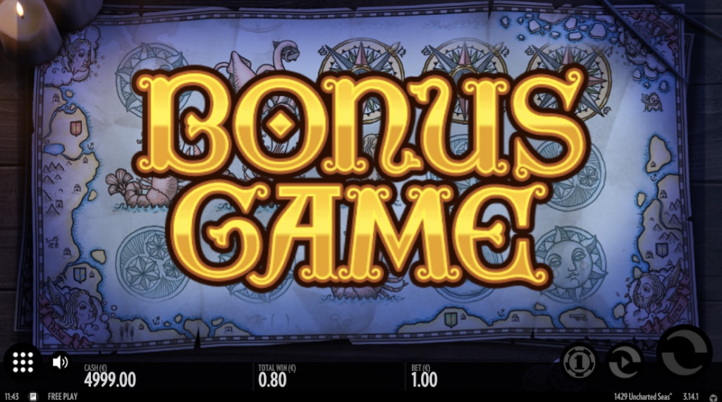 Bonus game on Uncharted Seas slot