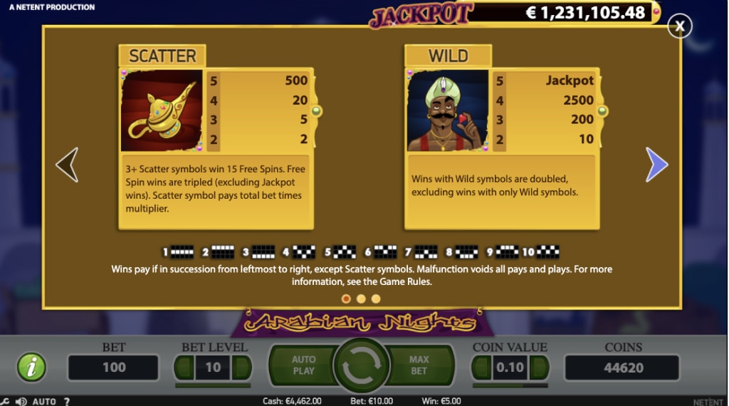 Free spins arabian nights slot