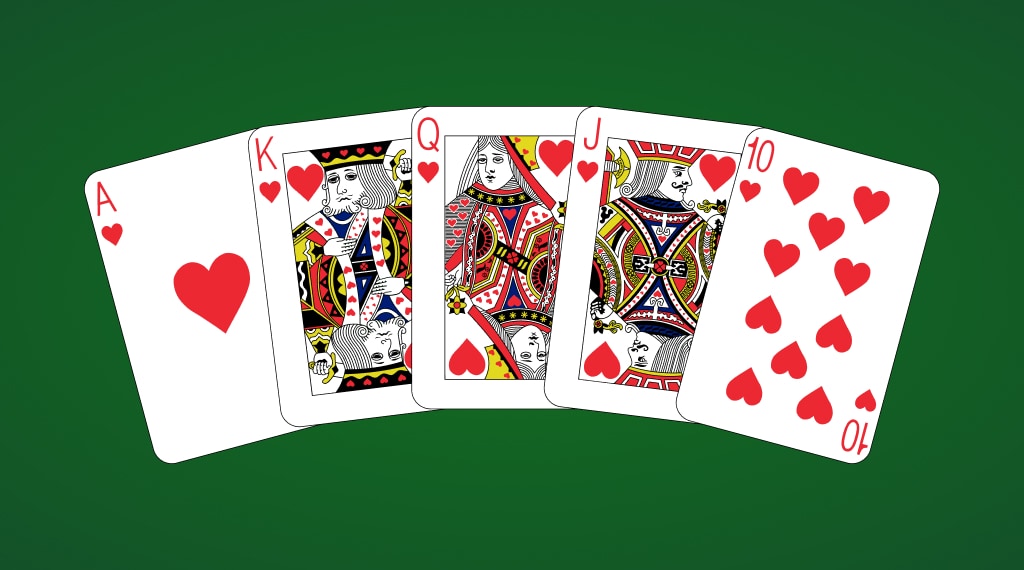 Royal flush caribbean stud poker