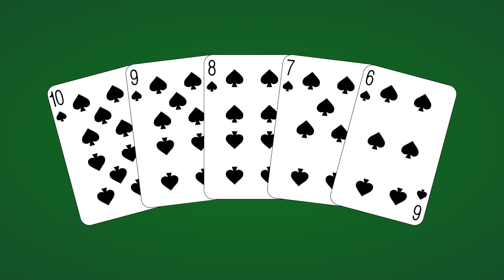 Straight flush caribbean stud poker