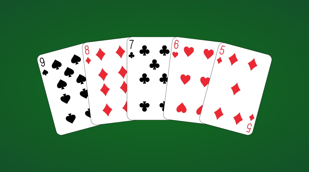 Straight Caribbean stud poker