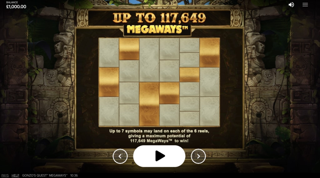 Rules of the game Gonzo's Quest Megaways