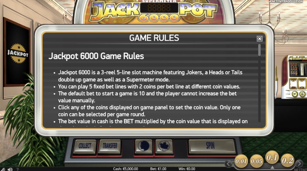 History of Jackpot 6000