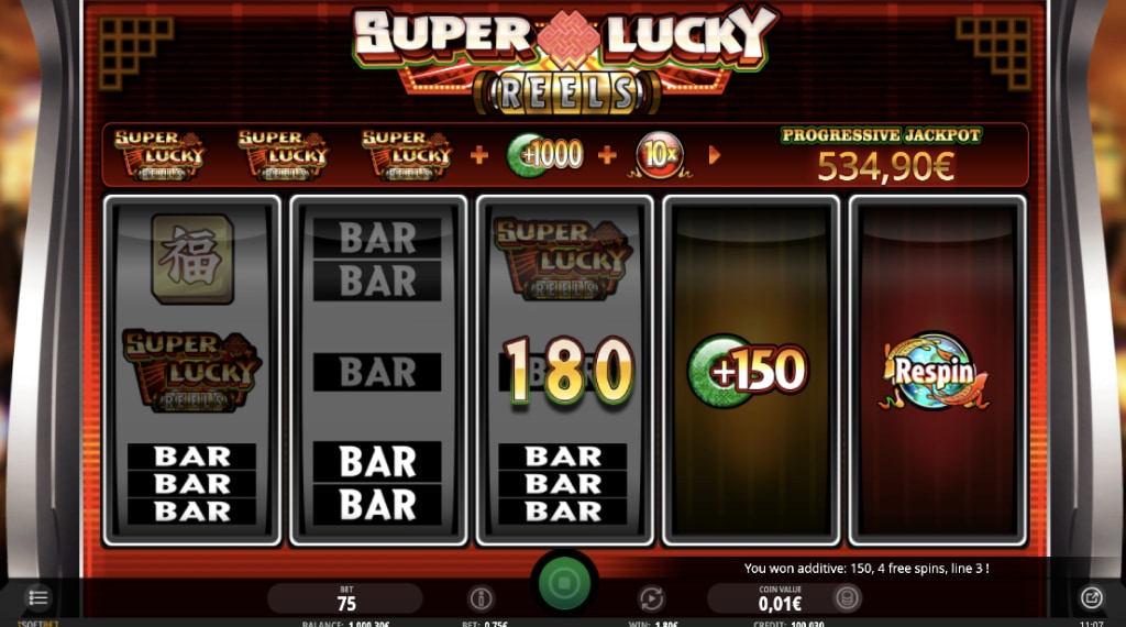 Extra credits from Super Lucky Reels