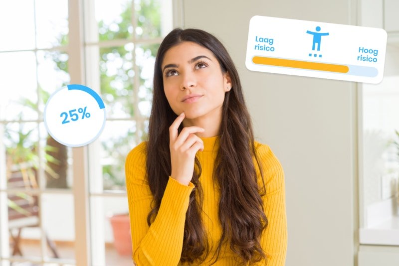 Female person thinks about gambling risks